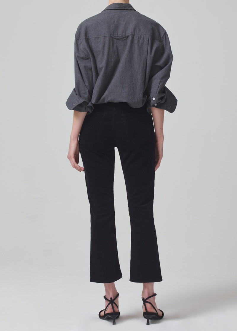 Black Isola Mid Rise Cropped Boot Corduroy Pant