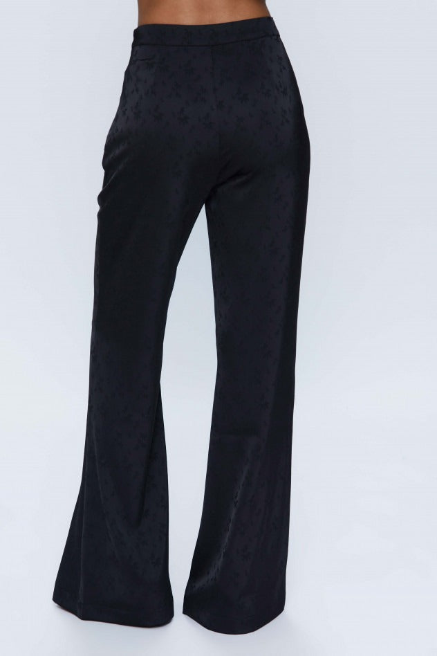 Black Jacquard Flare Pant