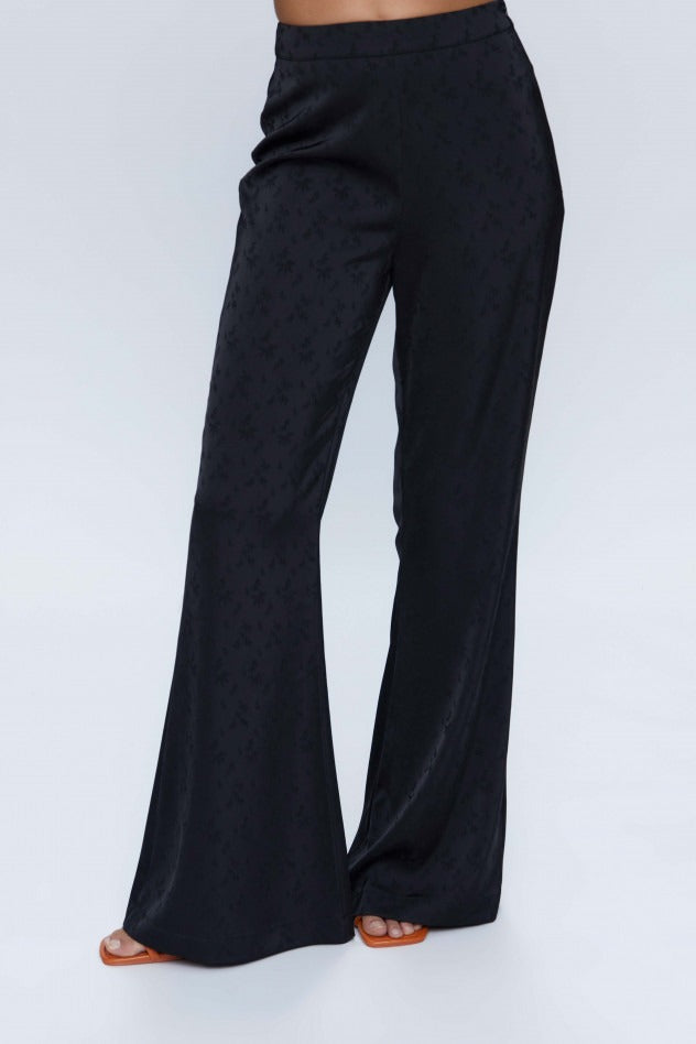 Black Jacquard Flare Pant