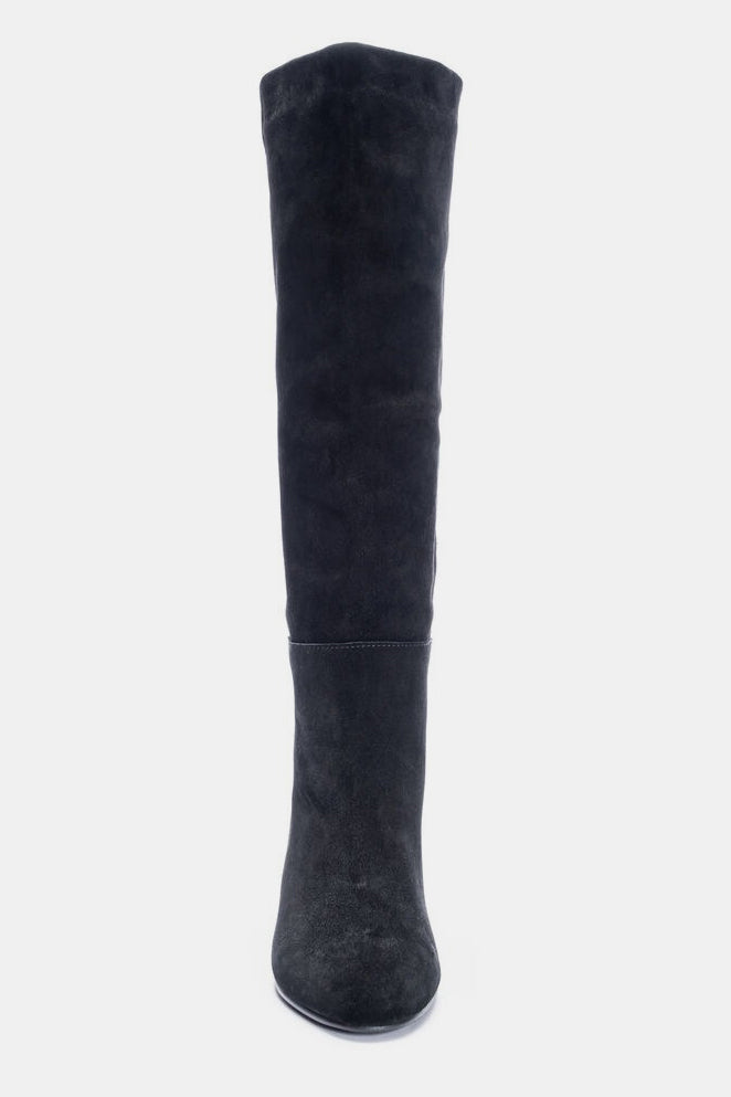 Black Krafty Suede Knee-High Boot