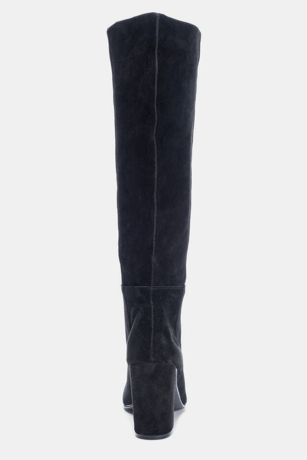Black Krafty Suede Knee-High Boot