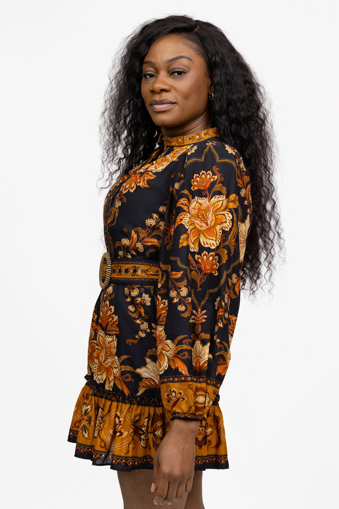 Black Majestic Garden Mini Dress