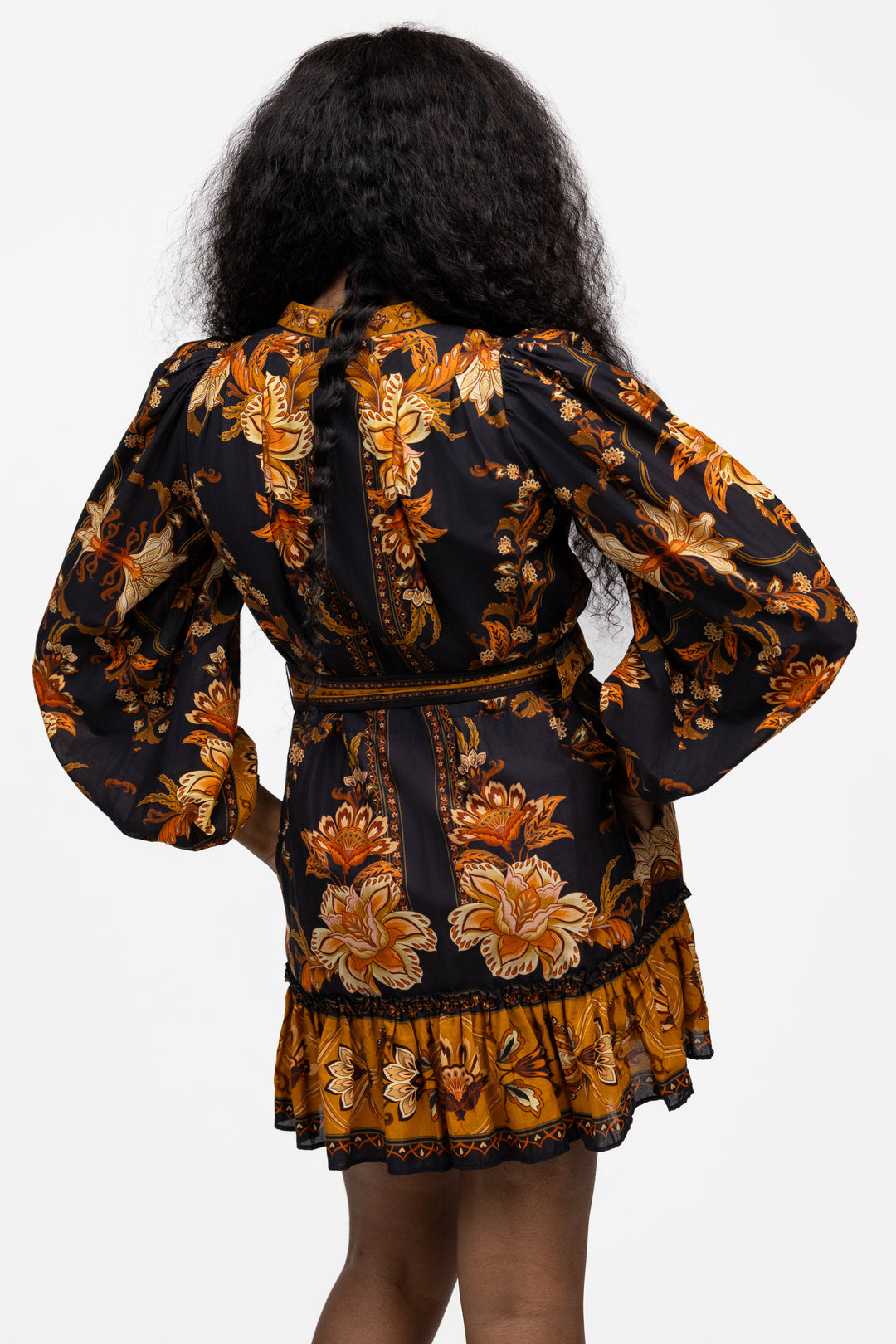 Black Majestic Garden Mini Dress