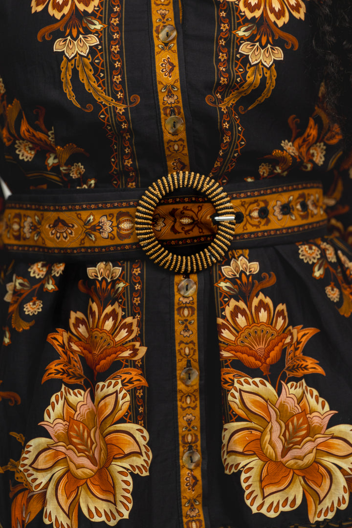 Black Majestic Garden Mini Dress