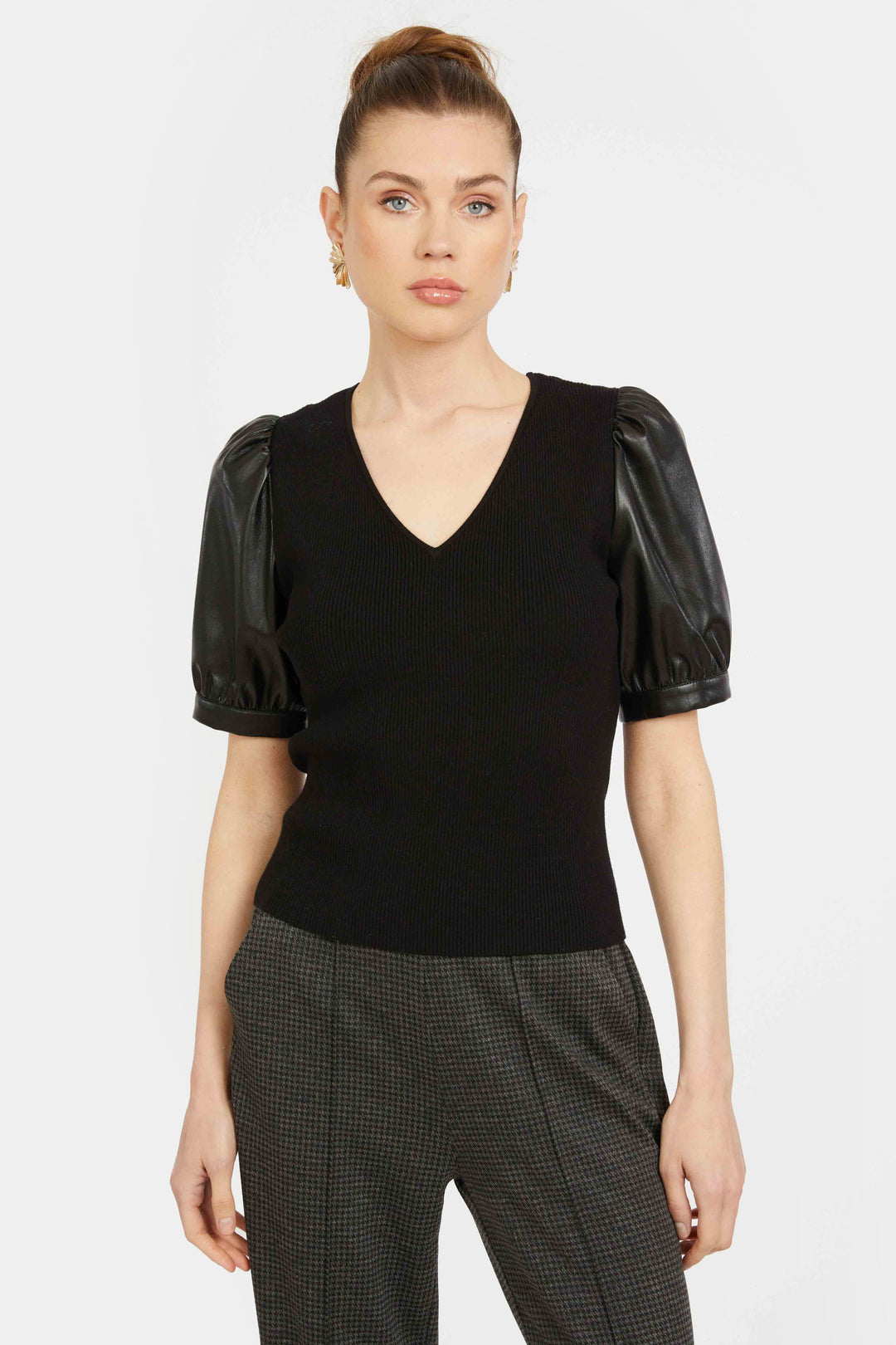 Black Mixed Media Andrea Top
