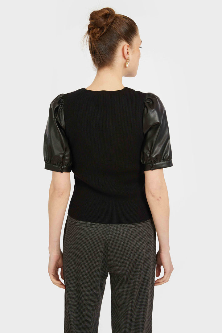 Black Mixed Media Andrea Top