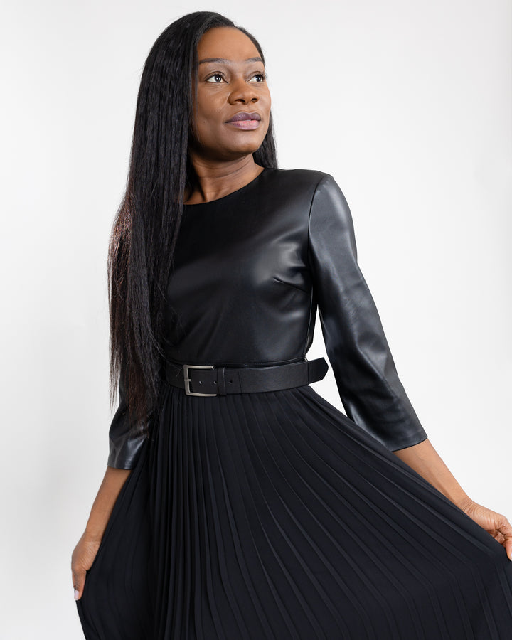 Black Mixed Media Knox Midi Dress Fourteenth Boutique Black Mixed Media Knox Midi Dress Fourteenth Boutique