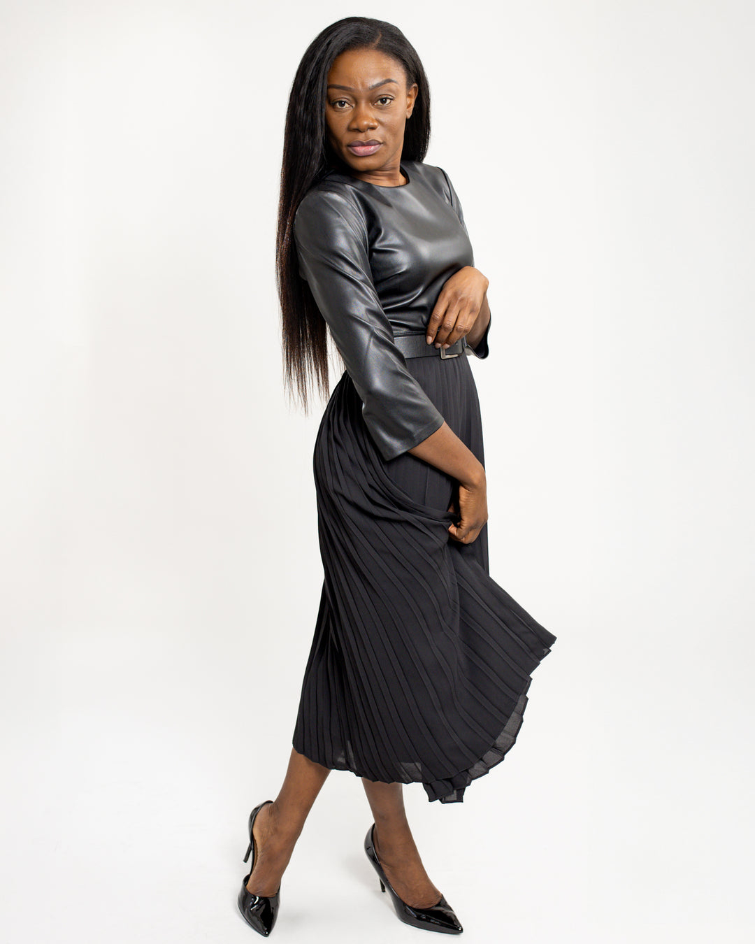 Black Mixed Media Knox Midi Dress Fourteenth Boutique Black Mixed Media Knox Midi Dress Fourteenth Boutique