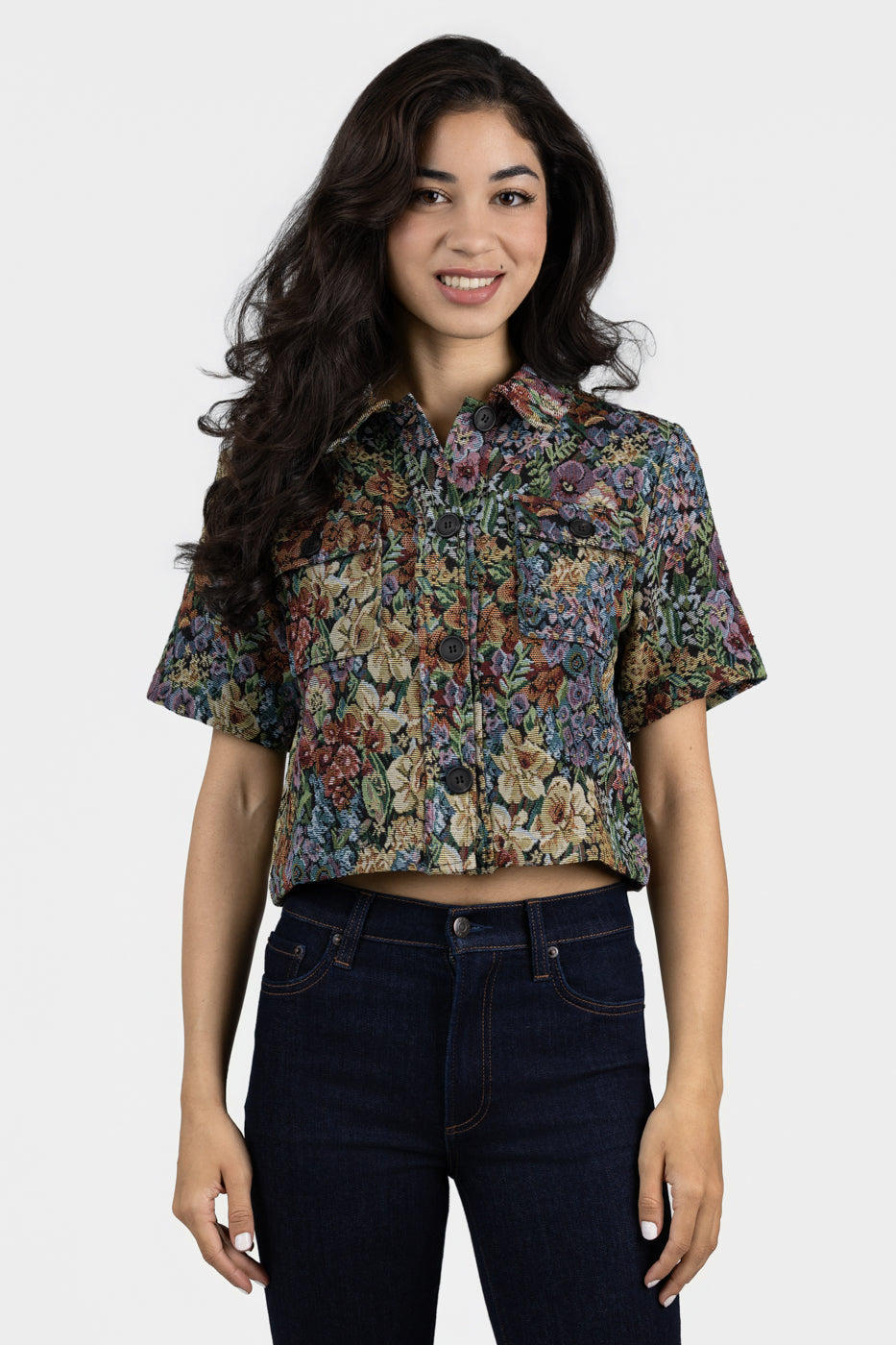 Black Multi Floral Misha Top