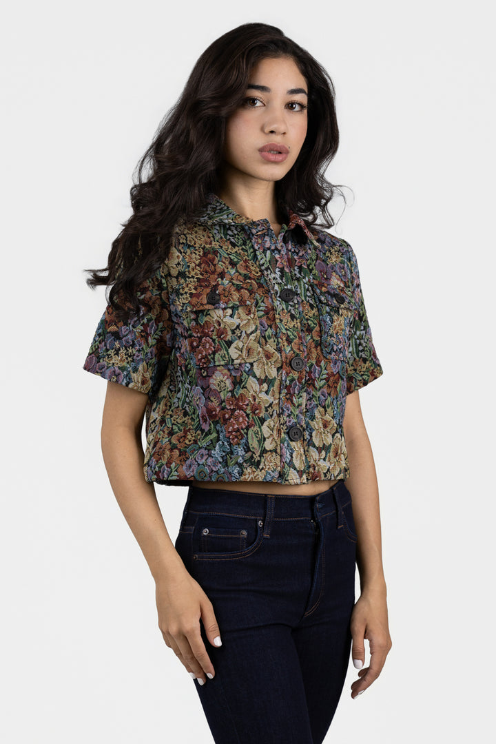 Black Multi Floral Misha Top