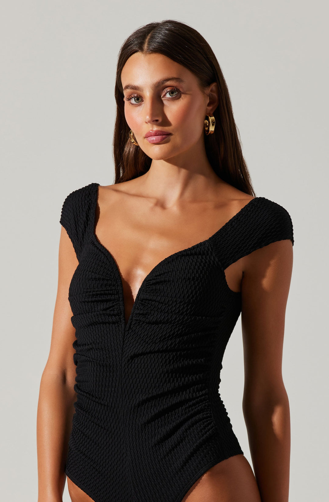 Black Ninette Plunging Bodysuit