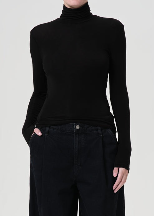 Black Pascale Turtleneck Top