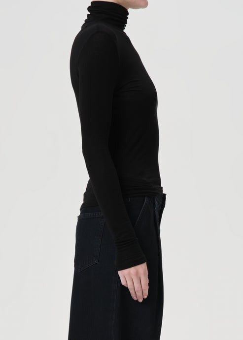 Black Pascale Turtleneck Top