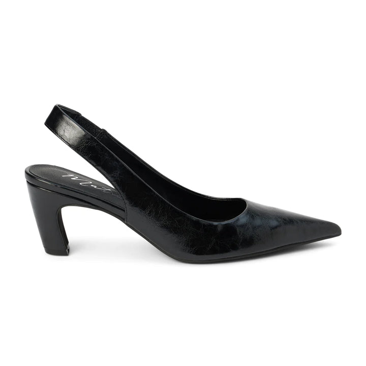 Black Pointed Toe Sling Back Pumps