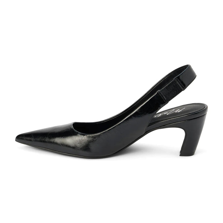 Black Pointed Toe Sling Back Pumps