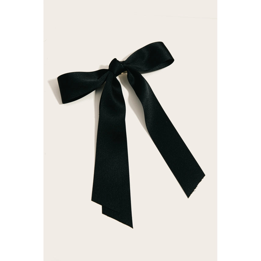 Black Ribbon Bow Hair Clip