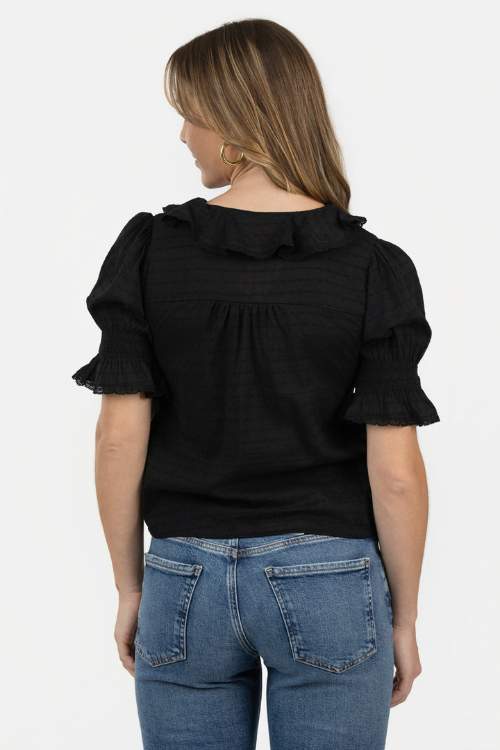 Black Ruffle Blouse