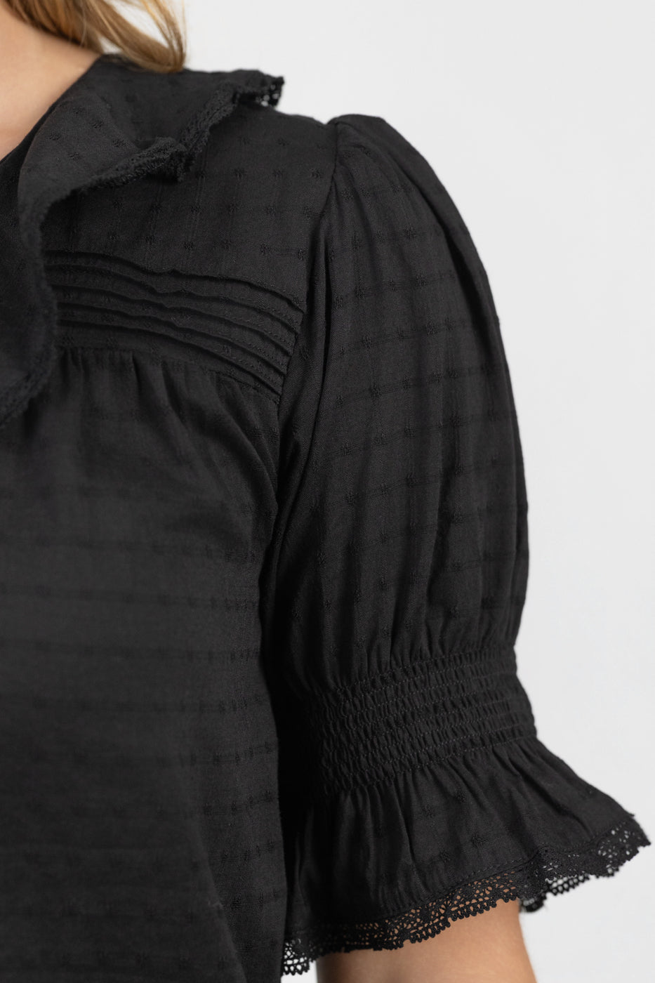 Black Ruffle Blouse