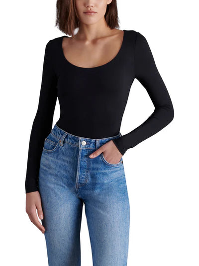 Black Scoop Neck Yura Bodysuit