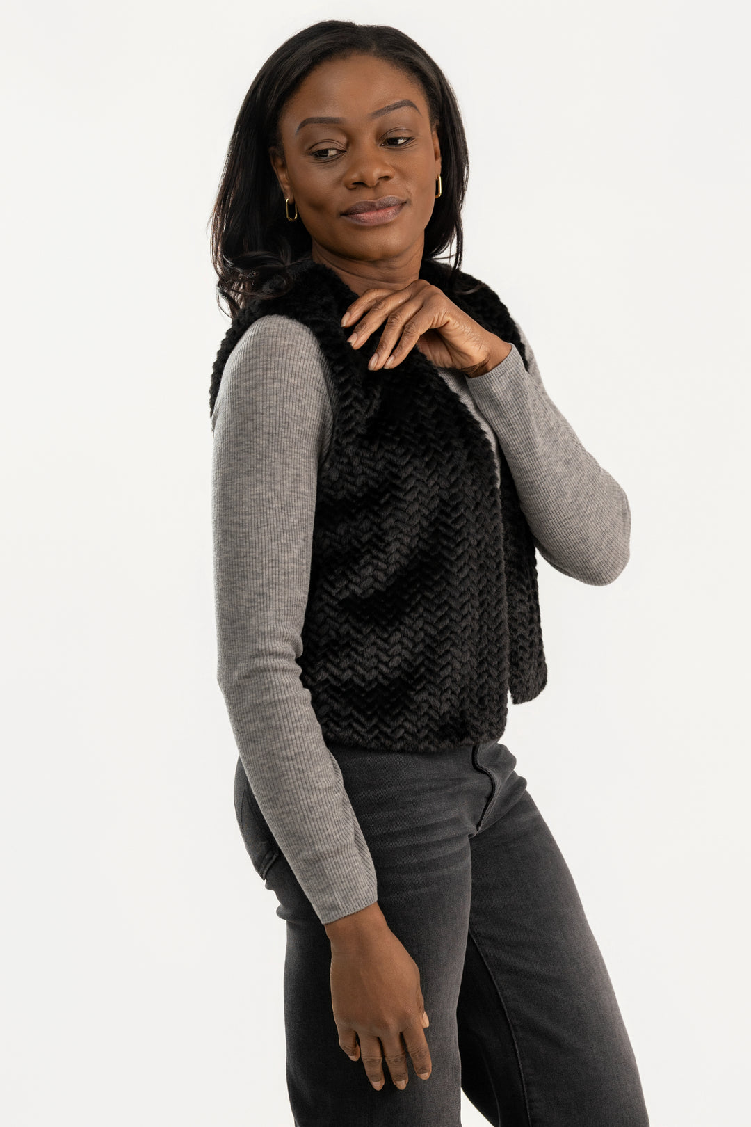 Black Sleeveless Jacket