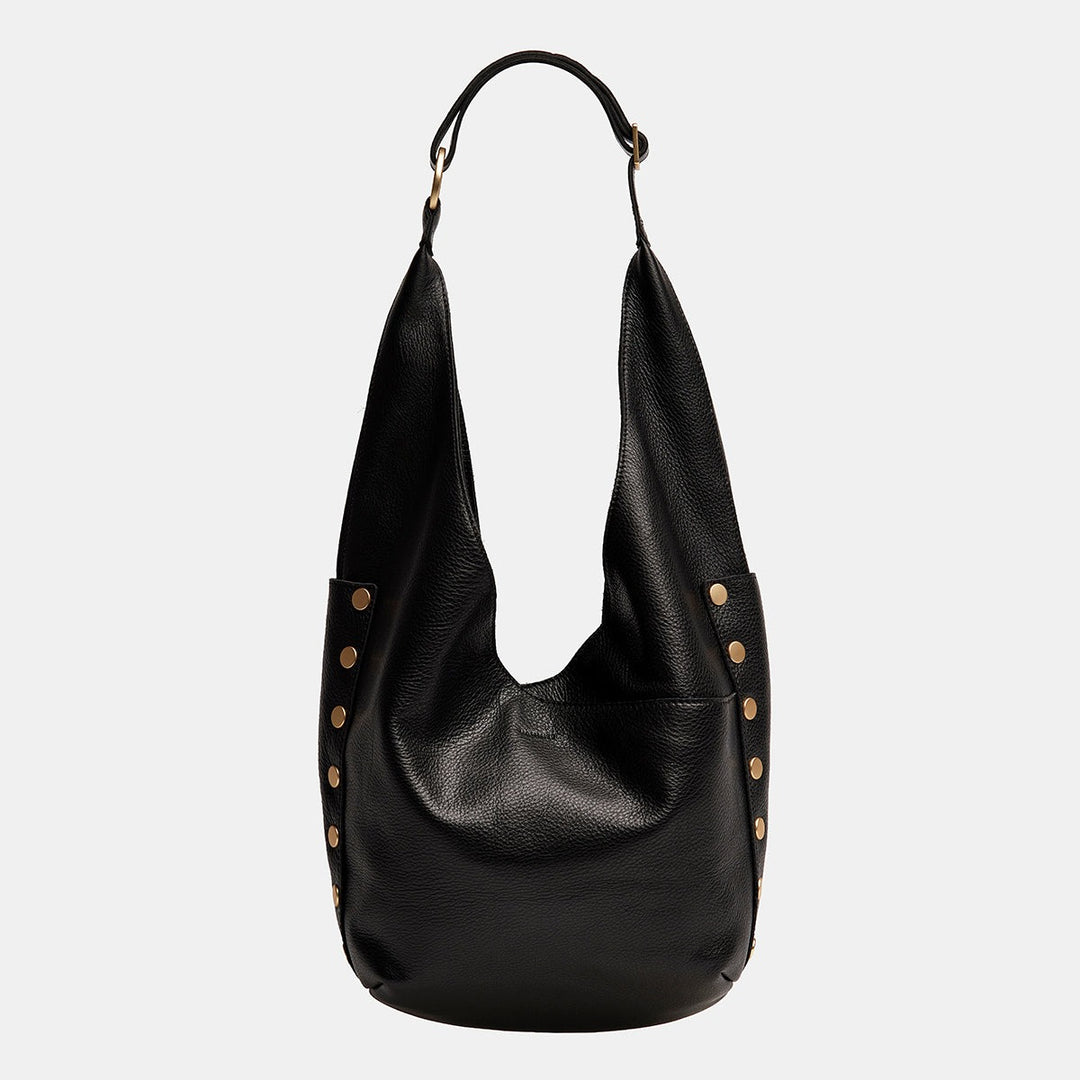 Black Tom Zip Leather Shoulder Bag
