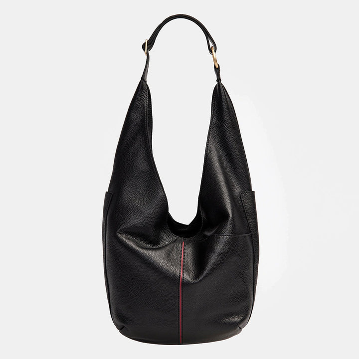 Black Tom Zip Leather Shoulder Bag
