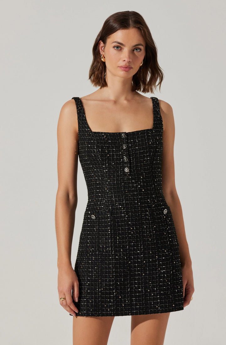 Black Tweed Deanna Mini Dress