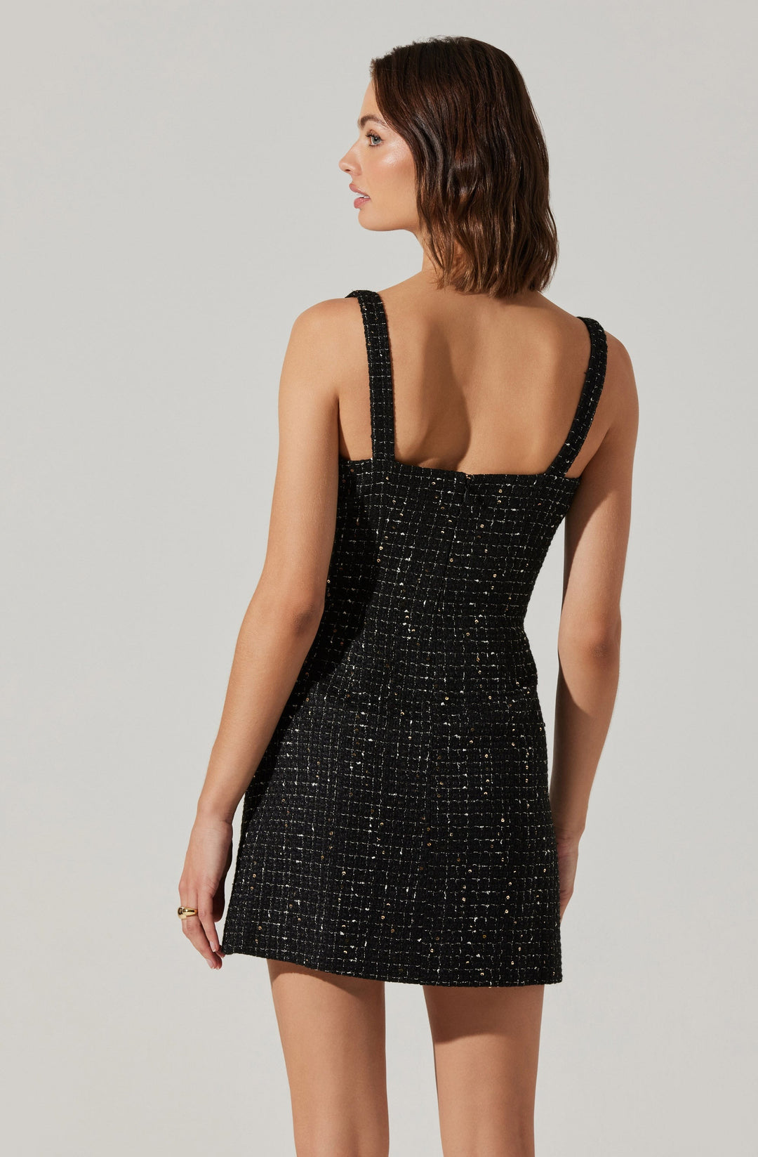 Black Tweed Deanna Mini Dress