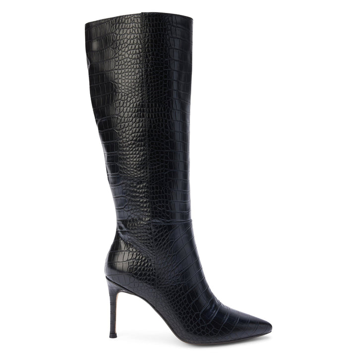 Black Vegan Leather Knee-High Alina Boot