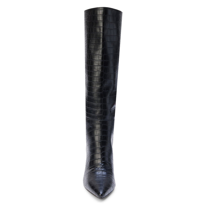 Black Vegan Leather Knee-High Alina Boot