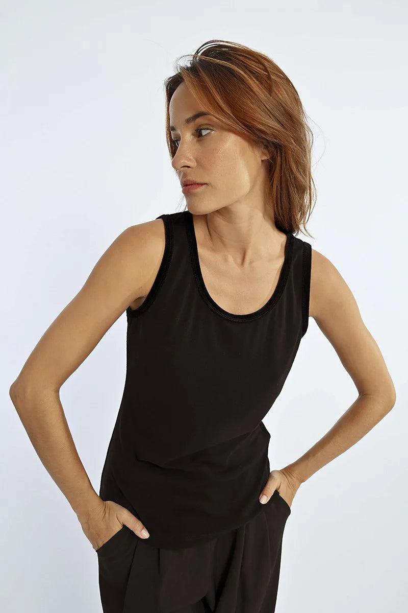 Black Velvet Finish Tank Top