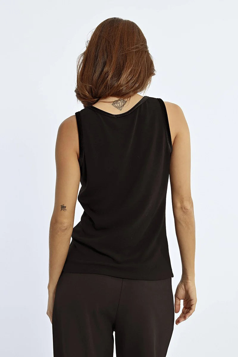 Black Velvet Finish Tank Top