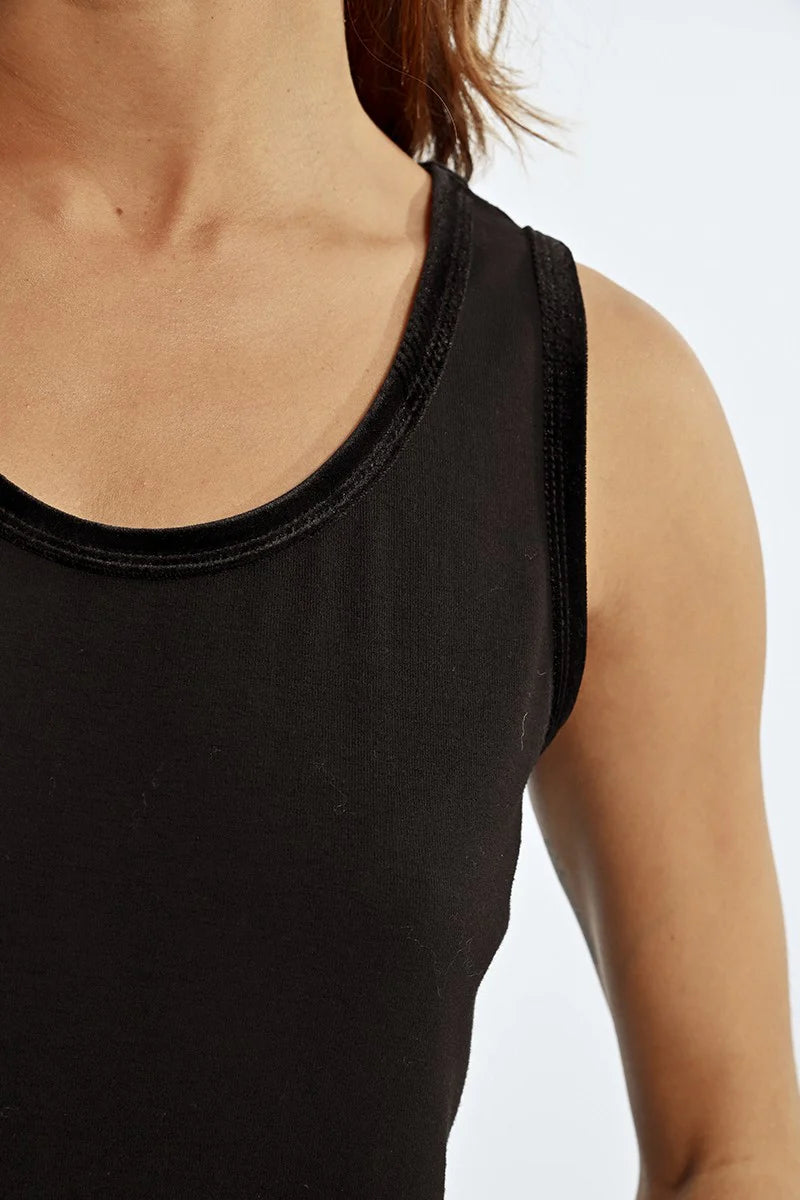 Black Velvet Finish Tank Top