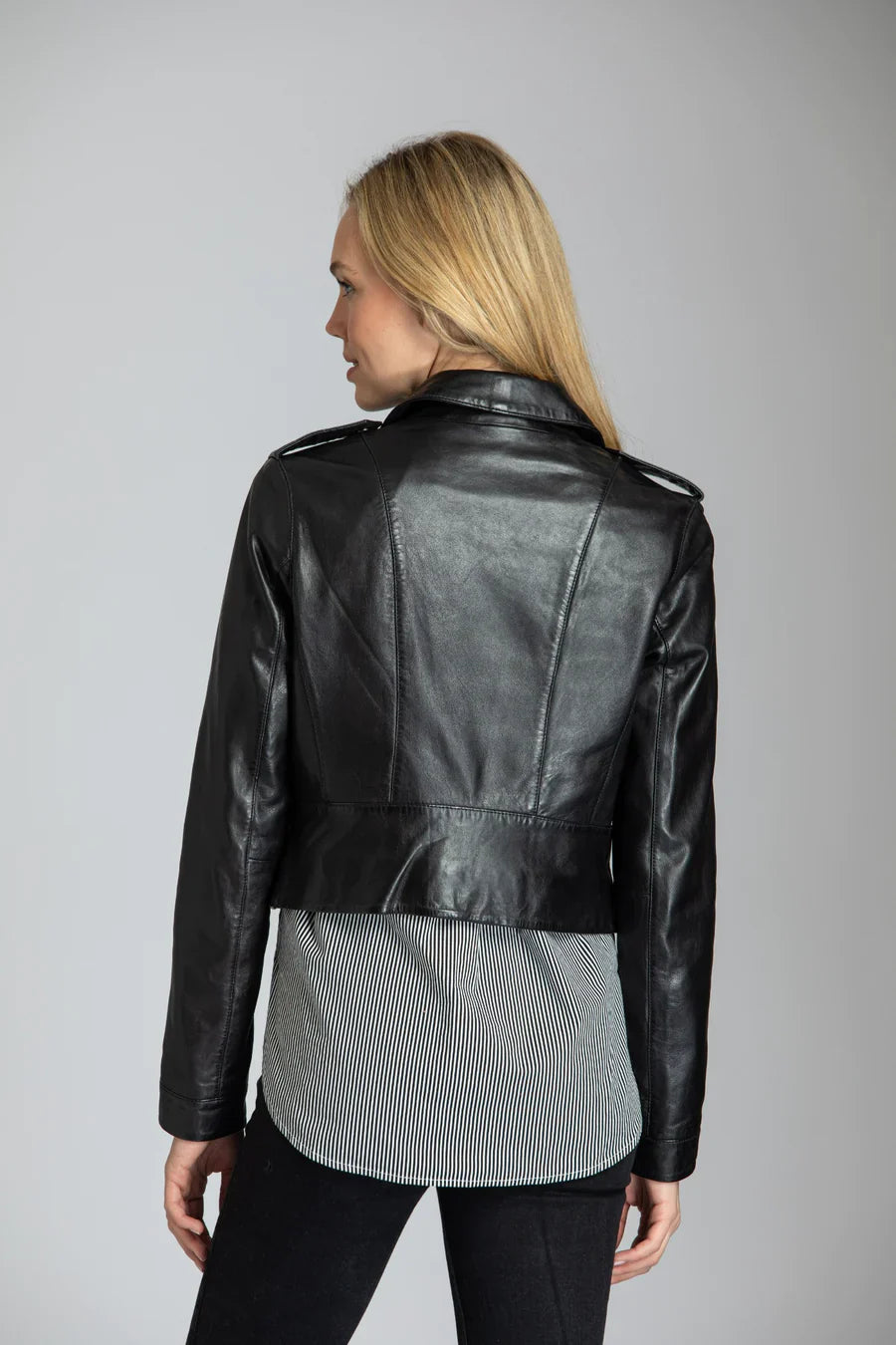 Black Washed And Waxed Leather Jacket