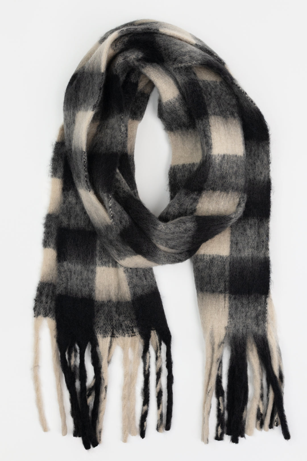 Black White Checkered Scarf