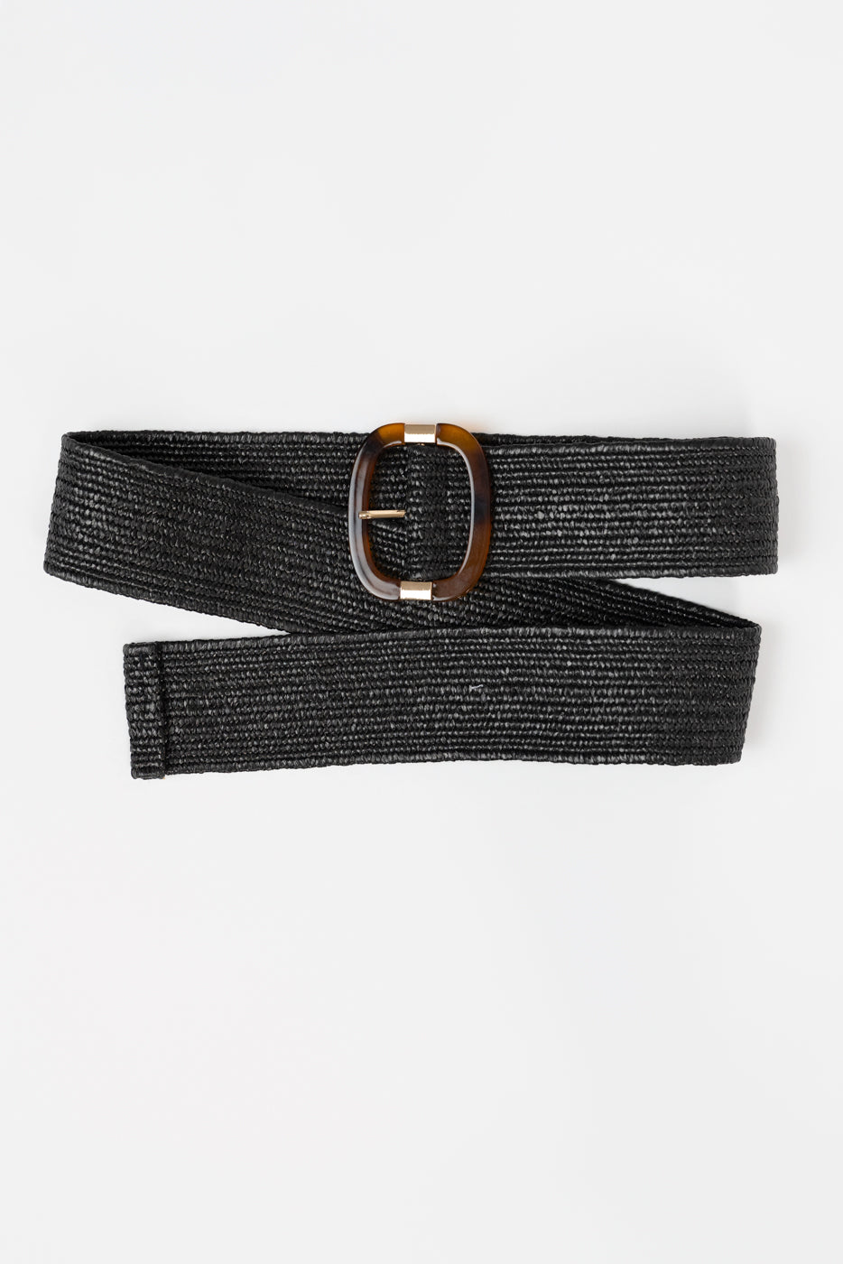 Black Wide Braided Belt