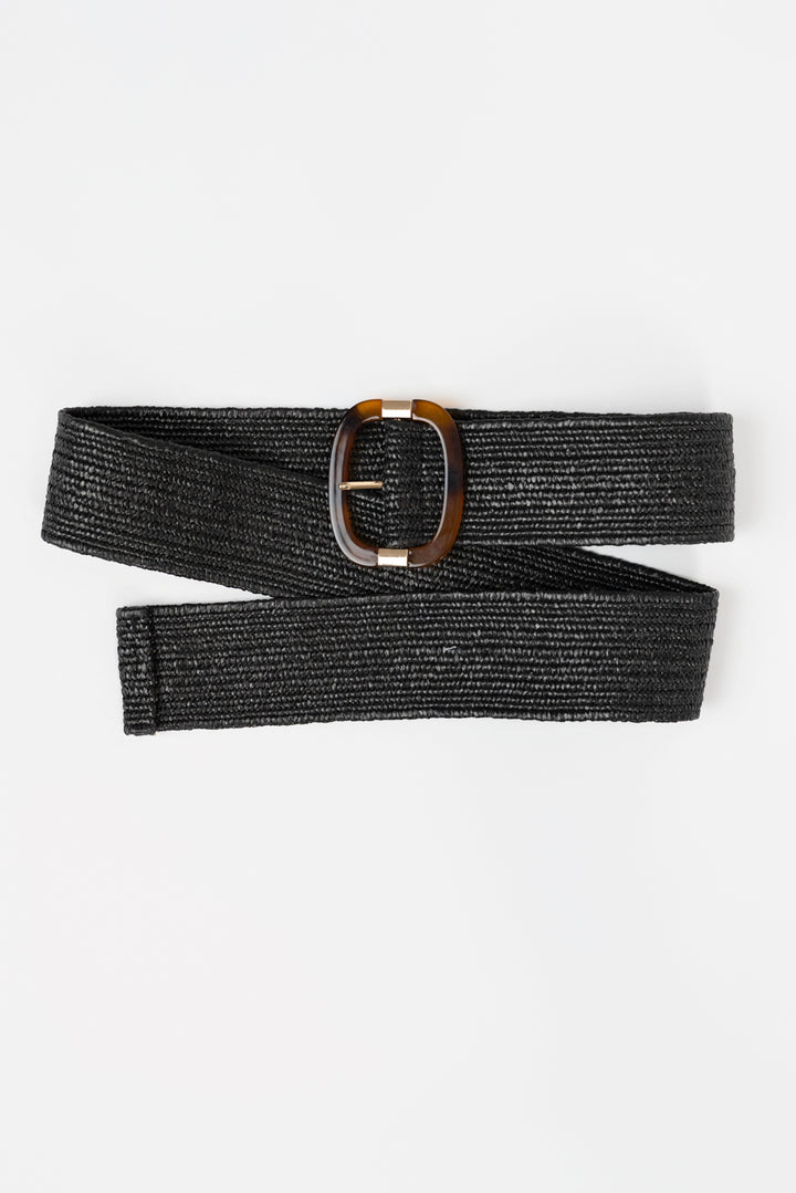 Black Wide Braided Belt