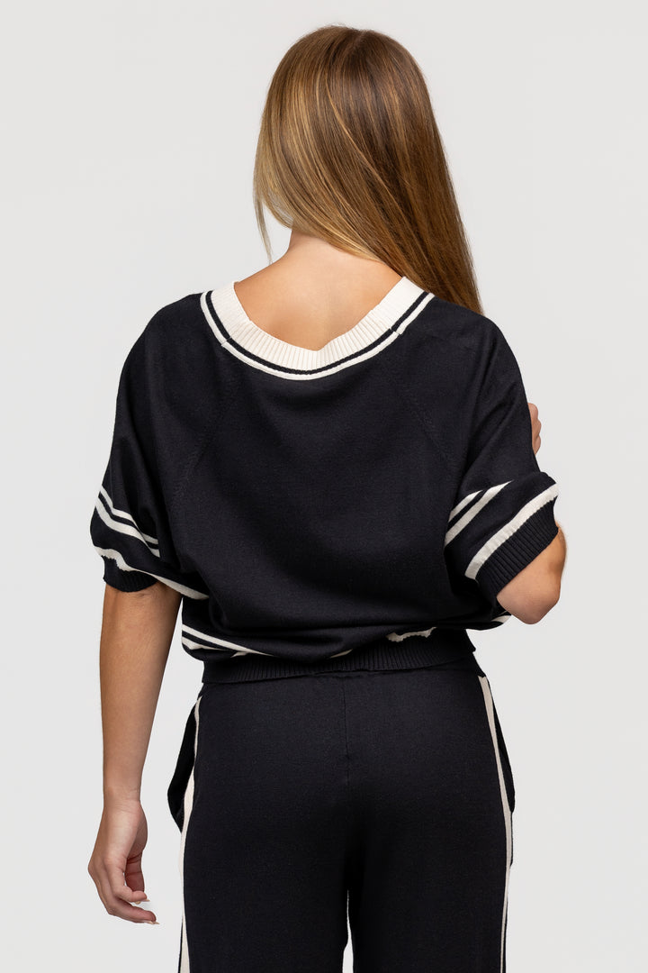 Black And Cream Lux Cardigan