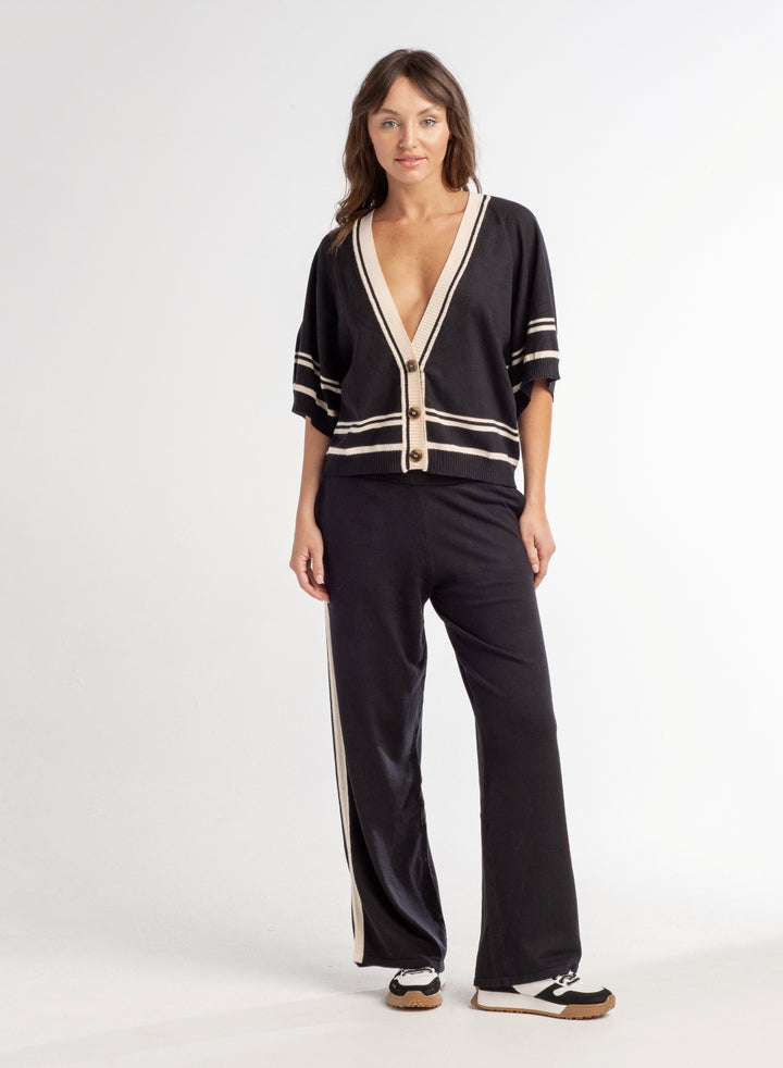 Black And Cream Lux Cardigan