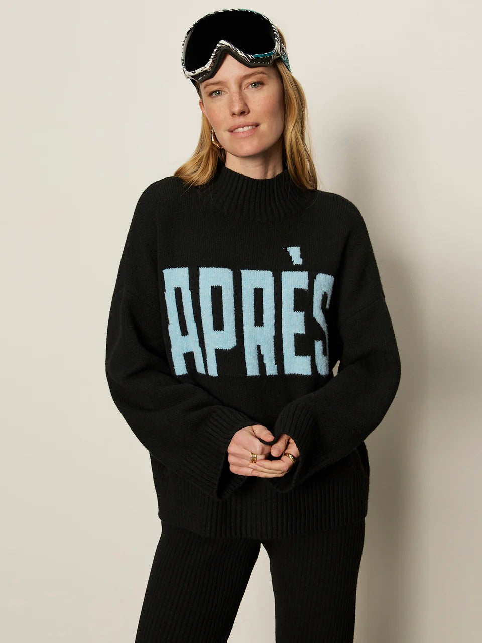 Black Aquamarine Après Ski Sweater