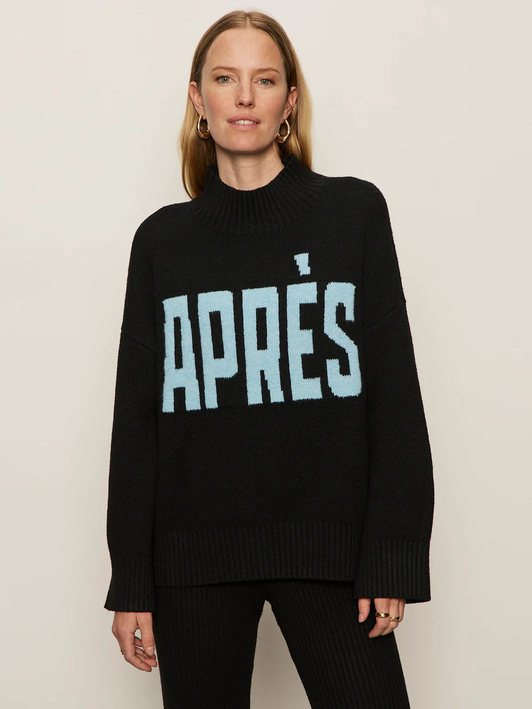 Black Aquamarine Après Ski Sweater