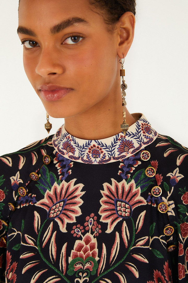 Black Marvelous Garden Mini Dress