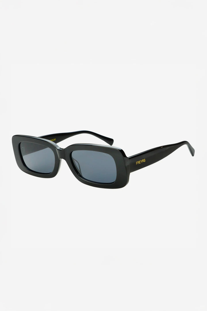 Black Noa Unisex Rectangular Sunglasses