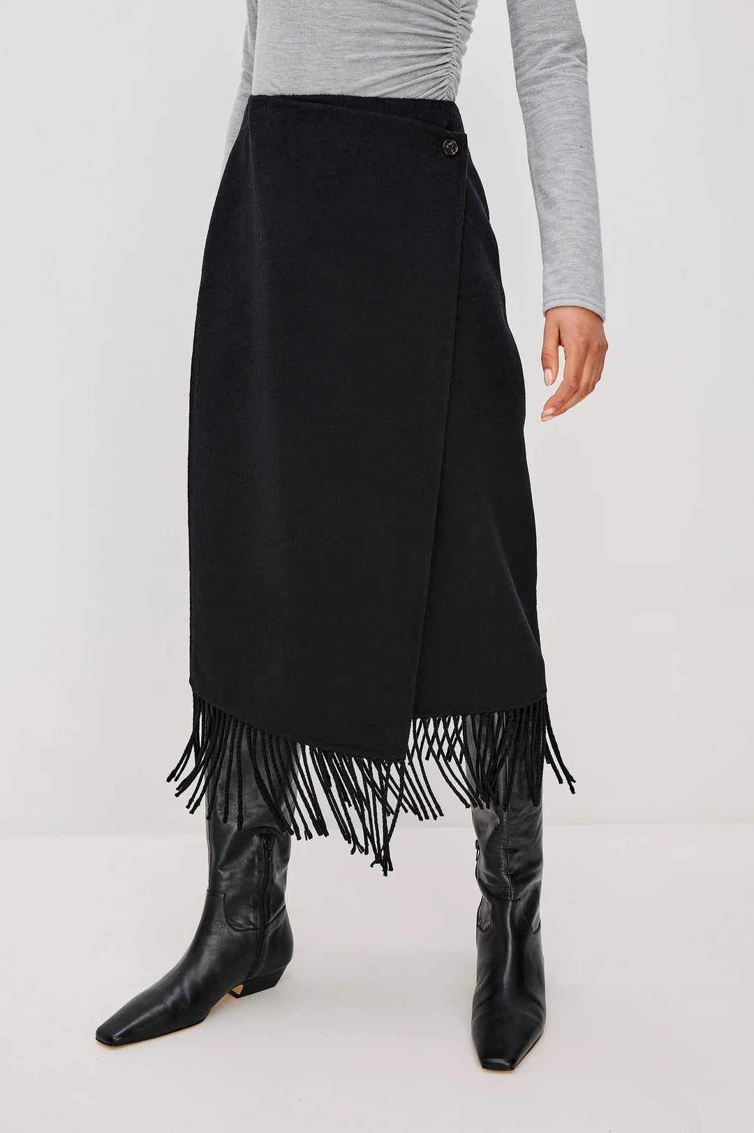 Black Odette Midi Skirt
