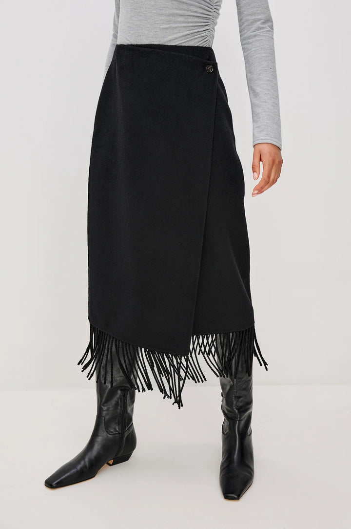 Black Odette Midi Skirt