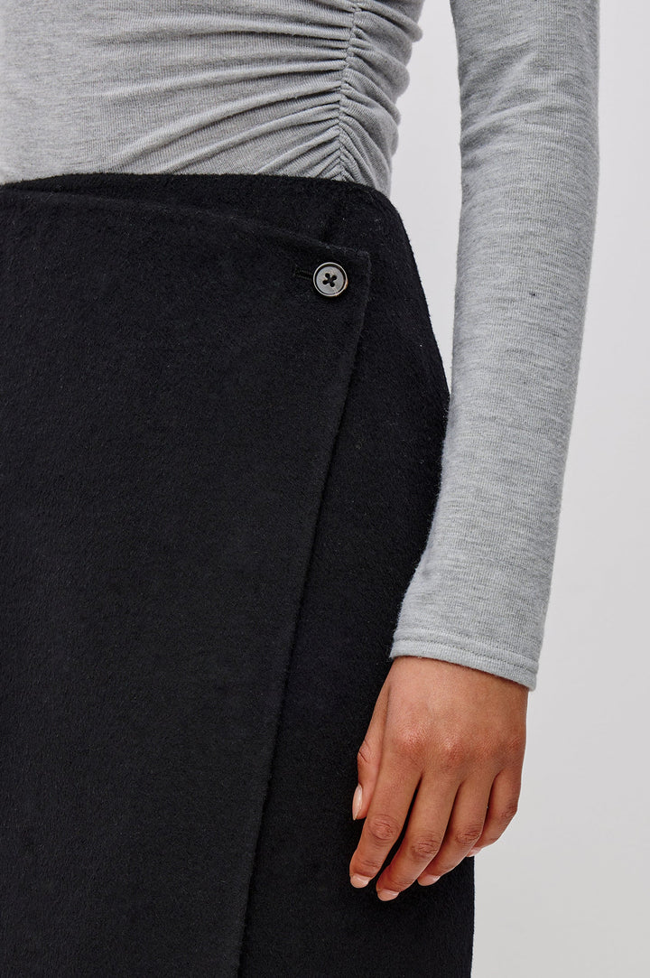 Black Odette Midi Skirt