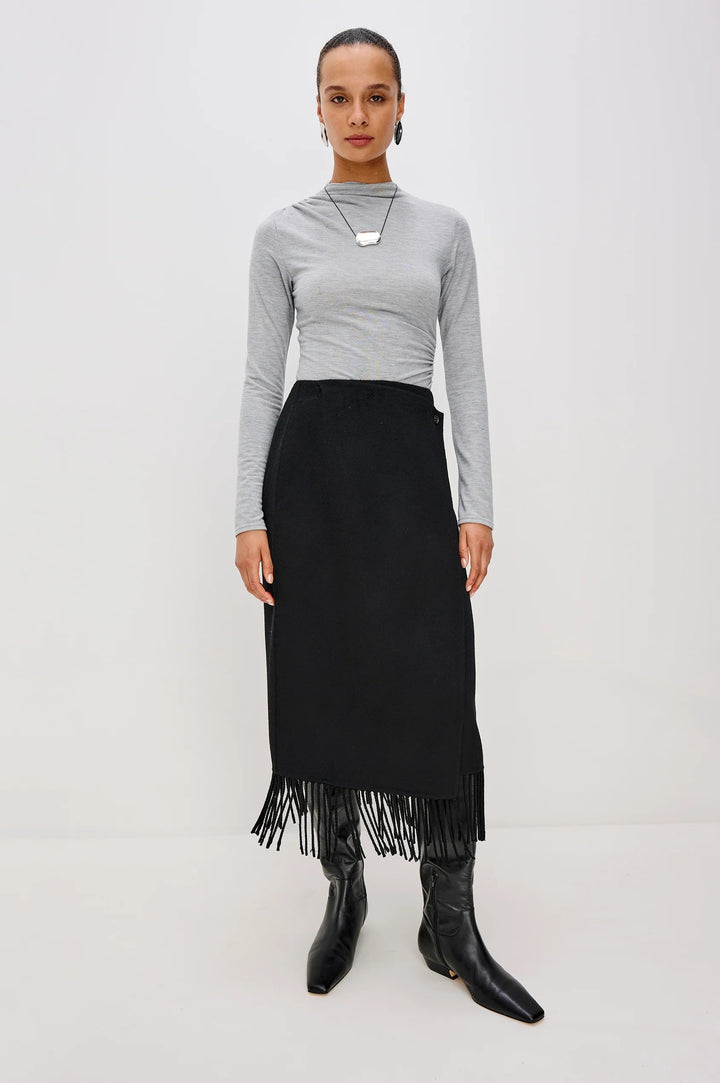 Black Odette Midi Skirt