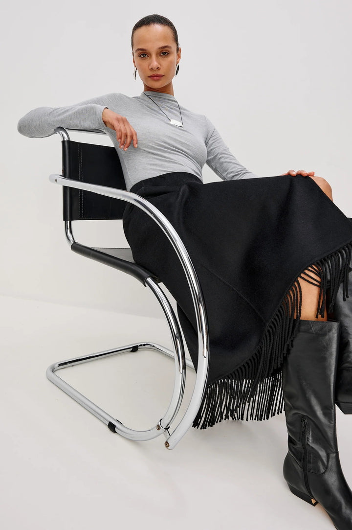 Black Odette Midi Skirt