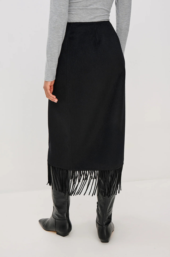 Black Odette Midi Skirt