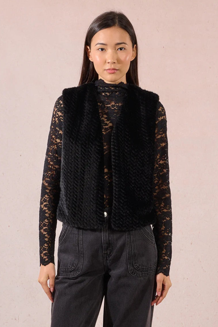 Black Sleeveless Jacket
